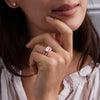 Warren Horizontal Blush Sapphire Ring with Diamonds in 14k Gold (October)