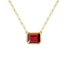 Warren Garnet Necklace on Adelaide Mini Chain in 14k Gold (January)