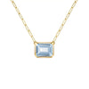 Warren Aquamarine Necklace on Adelaide Mini Chain in 14k Gold (March)