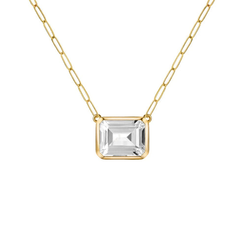 Warren Birthstone Necklace on Adelaide Mini Chain in 14k Gold