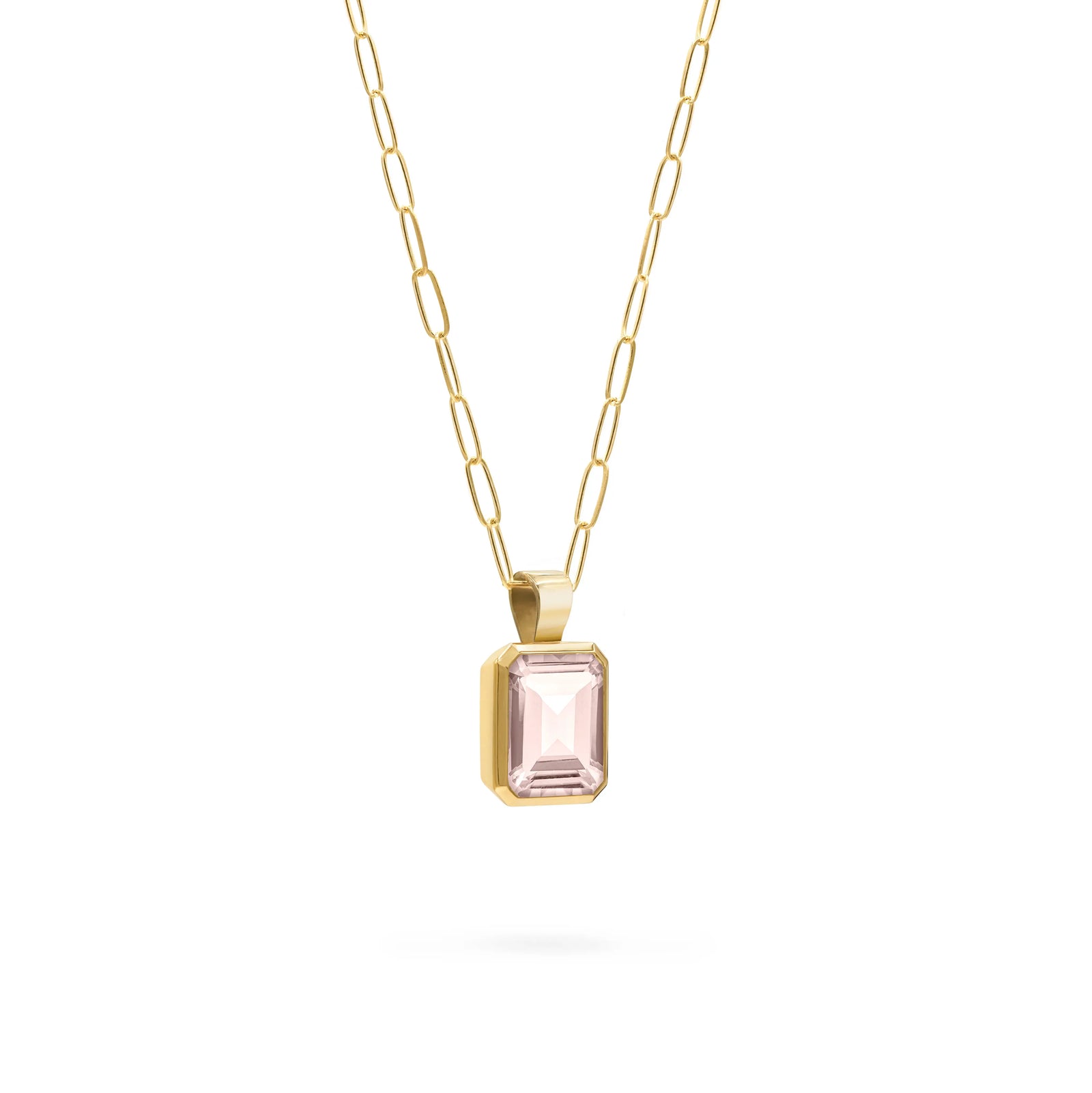 Warren Blush Sapphire Pendant in 14k Gold (October)