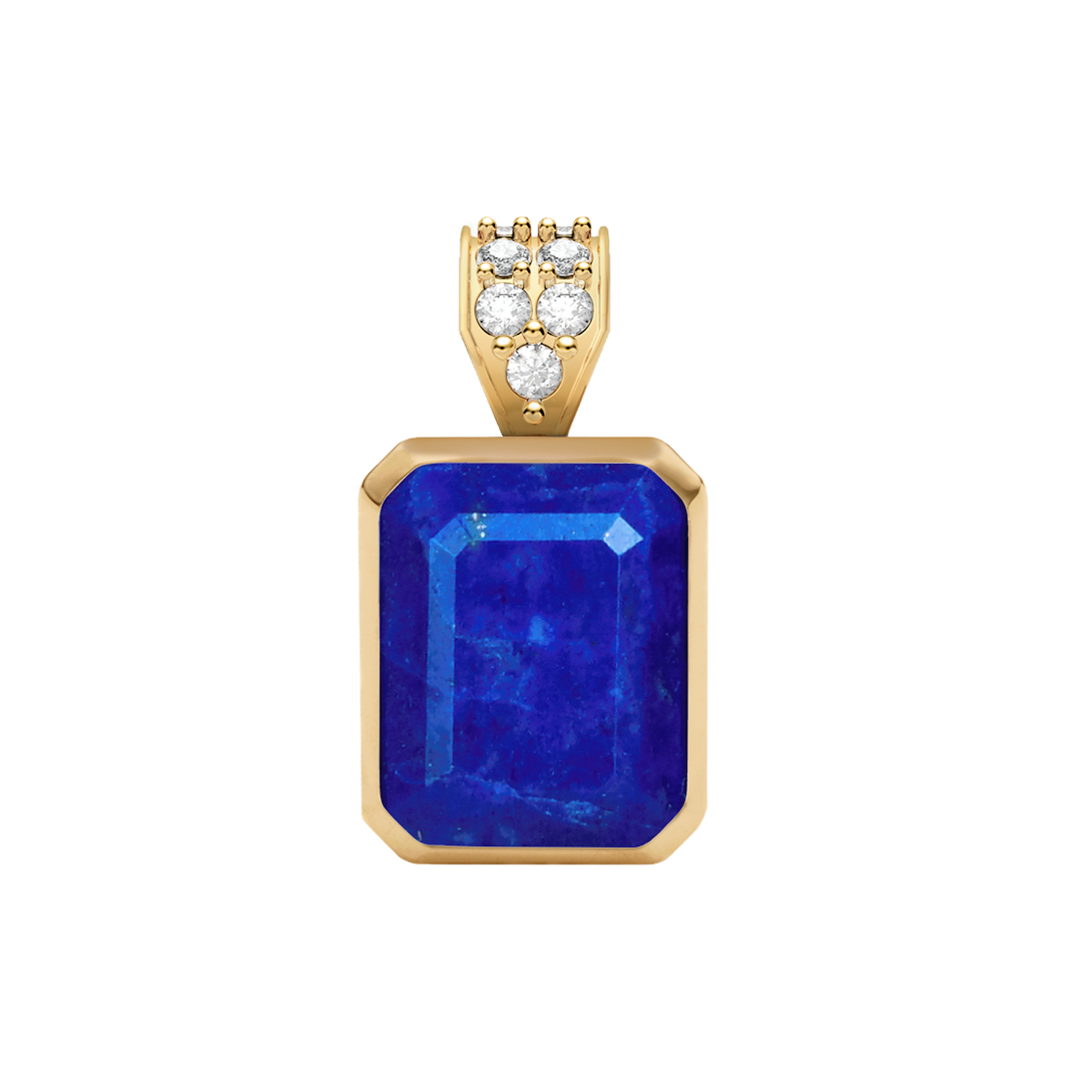 Warren Lapis Pendant with Diamond Bale in 14k Gold (September)