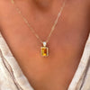 Warren Citrine Pendant with Diamond Bale in 14k Gold (November)