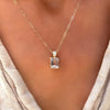 Warren White Topaz Pendant with Diamond Bale in 14k Gold (April)