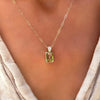 Warren Lemon Verbena Quartz Pendant with Diamond Bale in 14k Gold (August)