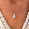 Warren Green Amethyst Pendant with Diamond Bale in 14k Gold (February)