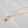 Warren Rose Quartz Pendant with Diamond Bale in 14k Gold (October)