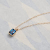 Warren Atlantic Blue Topaz Pendant with Diamond Bale in 14k Gold (December)