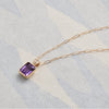 Warren Amethyst Pendant with Diamond Bale in 14k Gold (February)