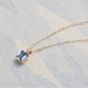 Warren Aquamarine Pendant with Diamond Bale in 14k Gold (March)