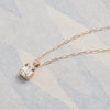 Warren White Topaz Pendant with Diamond Bale in 14k Gold (April)