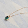 Warren Emerald Pendant with Diamond Bale in 14k Gold (May)