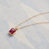 Warren Ruby Pendant with Diamond Bale in 14k Gold (July)