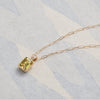 Warren Lemon Verbena Quartz Pendant with Diamond Bale in 14k Gold (August)