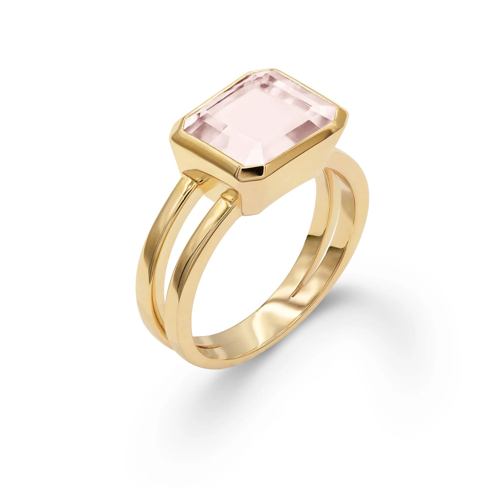 Warren Horizontal Blush Sapphire Ring in 14k Gold (October)