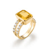 Warren Vertical Citrine Ring with Diamonds in 14k Gold (November)