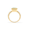Warren Vertical Green Amethyst Ring with Diamonds in 14k Gold (February)