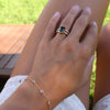 Warren Vertical Alexandrite Ring with Diamonds in 14k Gold (June)