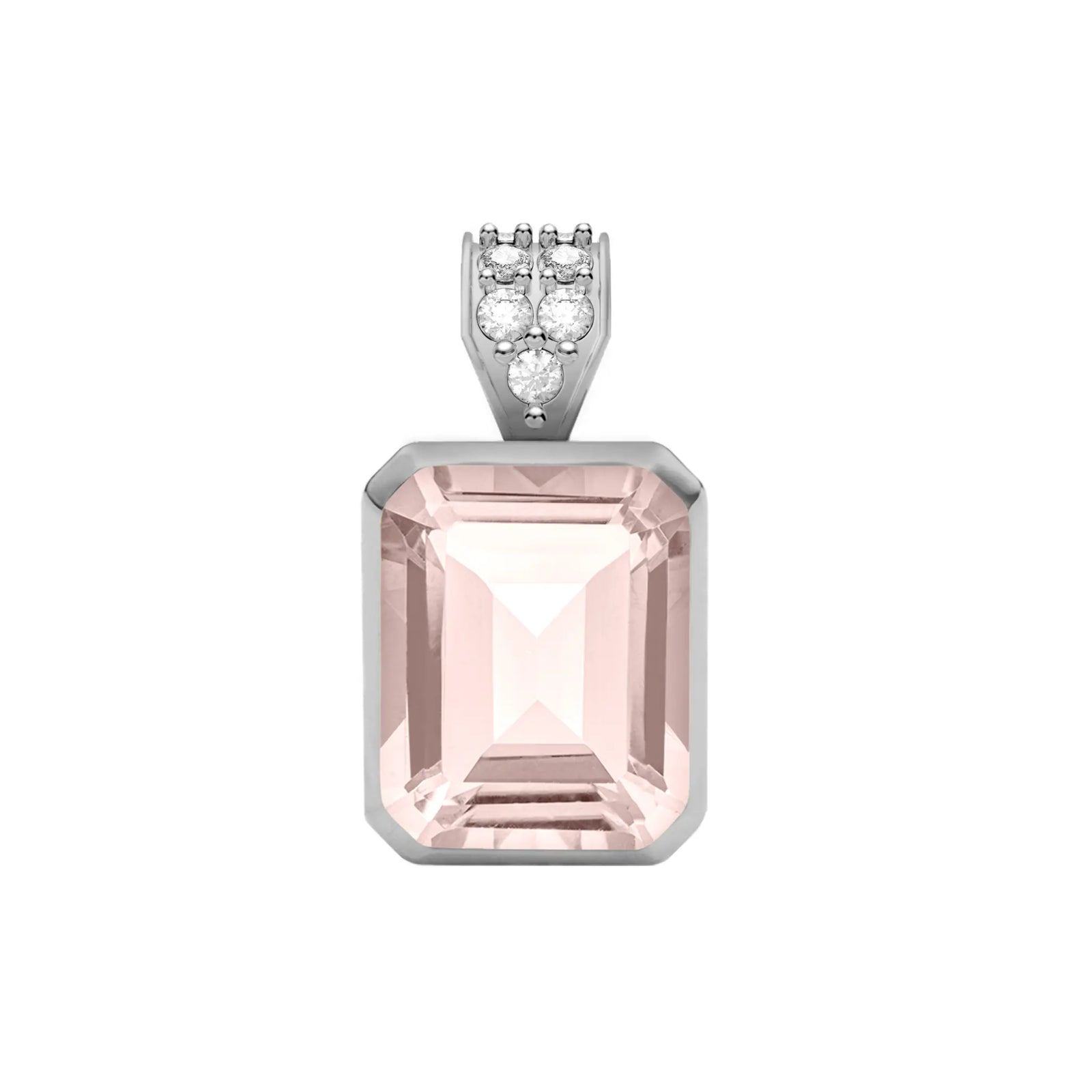 Warren Blush Sapphire Pendant with Diamond Bail in 14k Gold (October)