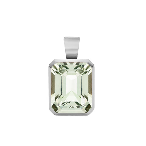 Warren Green Amethyst Pendant in 14k Gold (February) - White Gold