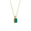 Warren Emerald Pendant with Diamond Bale in 14k Gold (May)