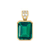 Warren Emerald Pendant with Diamond Bale in 14k Gold (May)