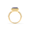 Warren Horizontal Alexandrite Ring with Diamonds in 14k Gold (June)