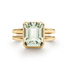 Warren Vertical Green Amethyst Ring in 14k Gold (February)