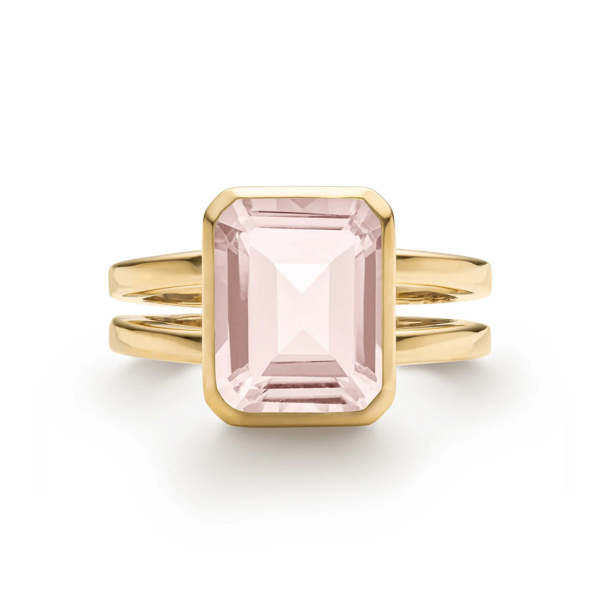 Warren Vertical Blush Sapphire Ring in 14k Gold (October)