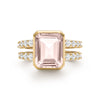 Warren Vertical Blush Sapphire Ring with Diamonds in 14k Gold (October)