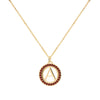 Letter & Garnet Pendant in 14k Gold (January)