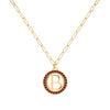 Letter & Garnet Pendant in 14k Gold (January)