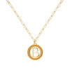 Letter & Citrine Pendant in 14k Gold (November)