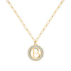 Letter & Nantucket Blue Topaz Pendant in 14k Gold (December)