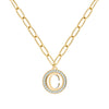 Letter & Nantucket Blue Topaz Pendant in 14k Gold (December)