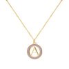 Letter & Amethyst Pendant in 14k Gold (February)