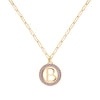 Letter & Amethyst Pendant in 14k Gold (February)