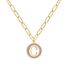 Letter & Amethyst Pendant in 14k Gold (February)