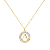 Letter & Aquamarine Pendant in 14k Gold (March)