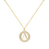 Letter & White Topaz Pendant in 14k Gold (April)