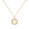 Letter & White Topaz Pendant in 14k Gold (April)