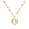 Letter & White Topaz Pendant in 14k Gold (April)