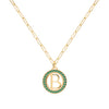 Letter & Emerald Pendant in 14k Gold (May)