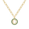 Letter & Emerald Pendant in 14k Gold (May)