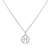 The Vault: Flat Pisces Pendant with Classic Chain, White Gold