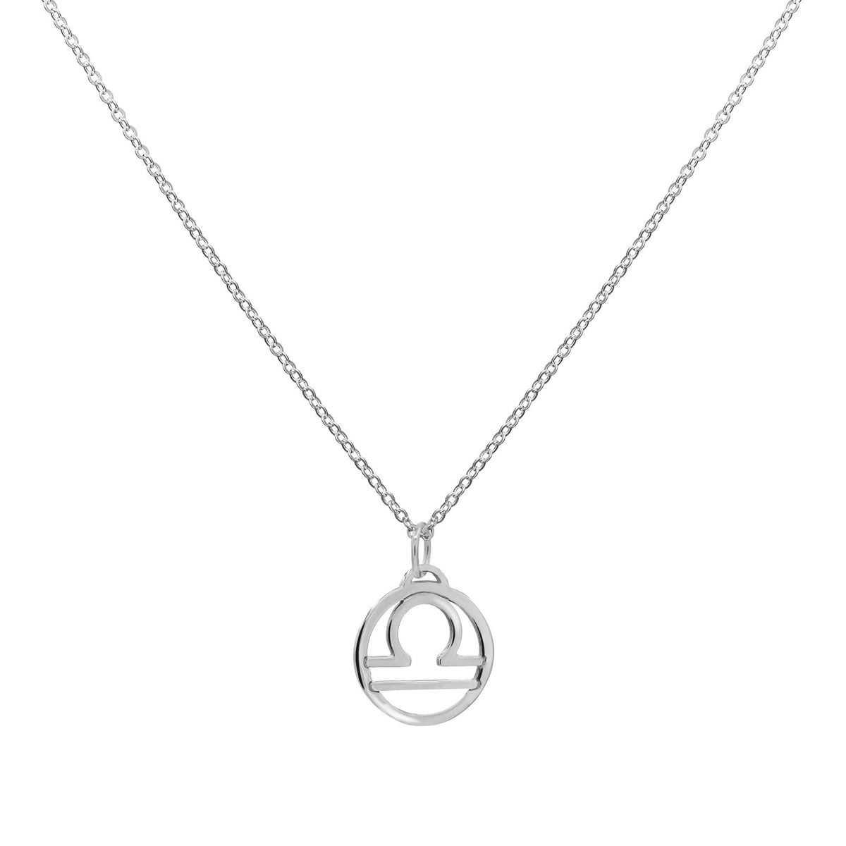 The Vault: Flat Libra Pendant with Classic Chain, White Gold
