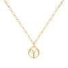 Flat Aries Pendant with Adelaide Mini Chain in 14k Gold