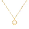 Flat Gemini Pendant with Adelaide Mini Chain in 14k Gold