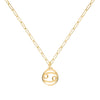 Flat Cancer Pendant with Adelaide Mini Chain in 14k Gold