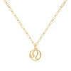 Flat Leo Pendant with Adelaide Mini Chain in 14k Gold